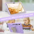 thumbnail image 6 of Protective Case for Samsung Galaxy Tab S10+ Plus/ Tab S9+ Plus/ Tab S9 FE+ Plus 12.4", Cute Butterfly Kids Friendly Kickstand Shockproof Case with Shoulder Strap & Pen Holder,Purple+Beige, 6 of 7