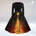thumbnail image 1 of Disfraz de Cosplay de Navidad para mujer, vestido de princesa de manga larga, vestido de Festival Vintage, vestido Rockabilly, bata de fiesta, 1 of 5