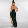 thumbnail image 4 of Prolriy Robe de Cocktail Femme Paillettes Transparentes Couleur Unie Sans Manches Col Robes de Soirée pour Femmes 2025 Robe de Réveillon, 4 of 7