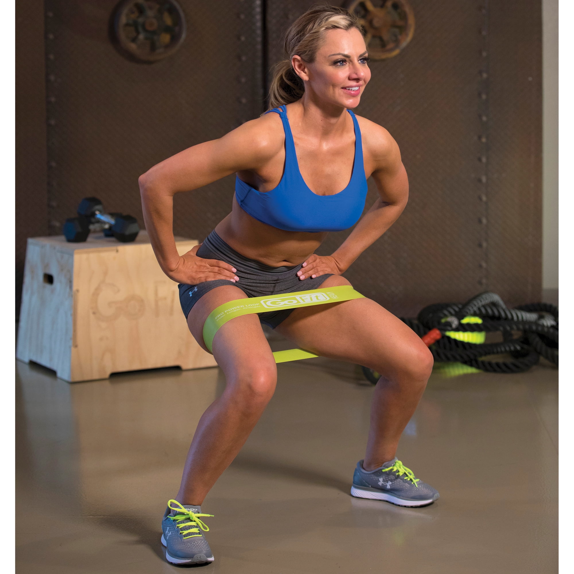 GoFit Pro Power Loops Resistance Bands, 3 Levels, 12 x 3 in Latex Loops for Legs, Hips and Glutes