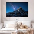 thumbnail image 2 of Elephant Stock Starry Pakistani Mountain Wall Art - Horizontal Canvas Wall Art - Living Room Wall Decor - Nature Canvas - Blue And Brown Decor - 51" x 34", 2 of 8