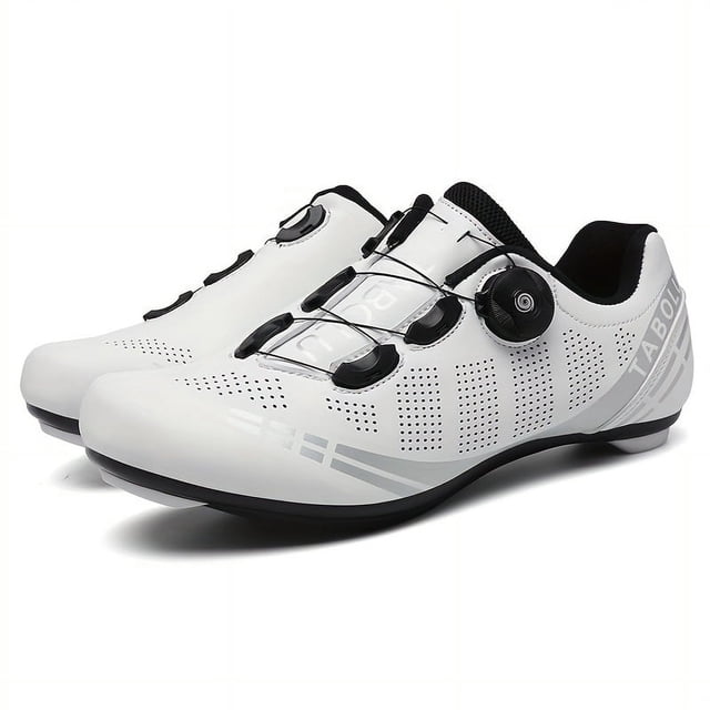 QJUHUNG Professional Men‘s Cycling Shoes - SPD Cleat Compatible Breathable Mountain Bike Sneakers for Racing & Outdoor Riding