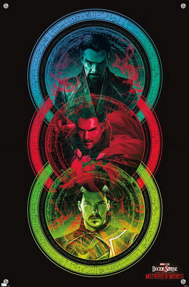 Marvel Doctor Strange in the Multiverse of Madness - Tricolor Wall Poster with Push Pins, 14.725" x 22.375"