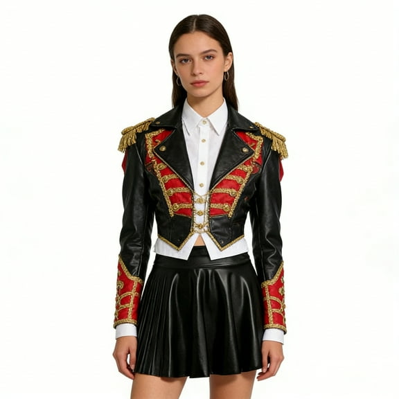 Gyexs Leather Skirts for Women High Waist Sparkly Shiny Flared Pleated A-Line Mini Skort Night Out Party, Black & Size L