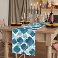 thumbnail image 2 of Table Runners 90 Inches Long Dress Scarves, Blue Geometric Moroccan Farmhouse Coffee/Dining/Kitchen Table Runner for Living Room, Abstract Art Blue Ombre Modern 13x90 Inch, 2 of 9