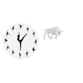 thumbnail image 1 of Reloj de pared de bailarina de ballet con escultura de toro moderna, reloj silencioso decorativo y figura abstracta de resina para decoración del, 1 of 8