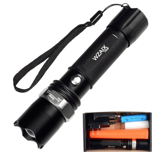Linterna con luz potente, linterna LED para exteriores, linterna con atenuación de zoom de tres velocidades, linterna recargable para iluminación de ciclismo