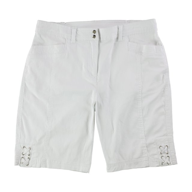 Bermudas casuales Karen Scott con dobladillo anudado para mujer blanco 8