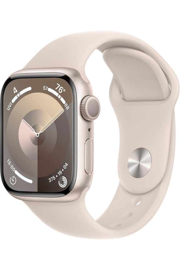 Restored Apple Watch Series 9 45mm GPS Starlight Aluminum Case - Starlight Sport Band - S/M Like New (Refurbished)