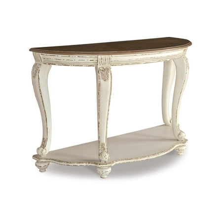Signature Design by Ashley Casual Realyn Sofa Table  White/Brown