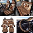 thumbnail image 2 of Uorisanigo Aztec Horse 15pcs Front and Back Seat Covers Set with Steering Wheel Covers Car Seat Belt Pads Car Coasters Trash Bags Air Vent Organizers Rear View Mirror Protector Key Chain Holder, 2 of 7