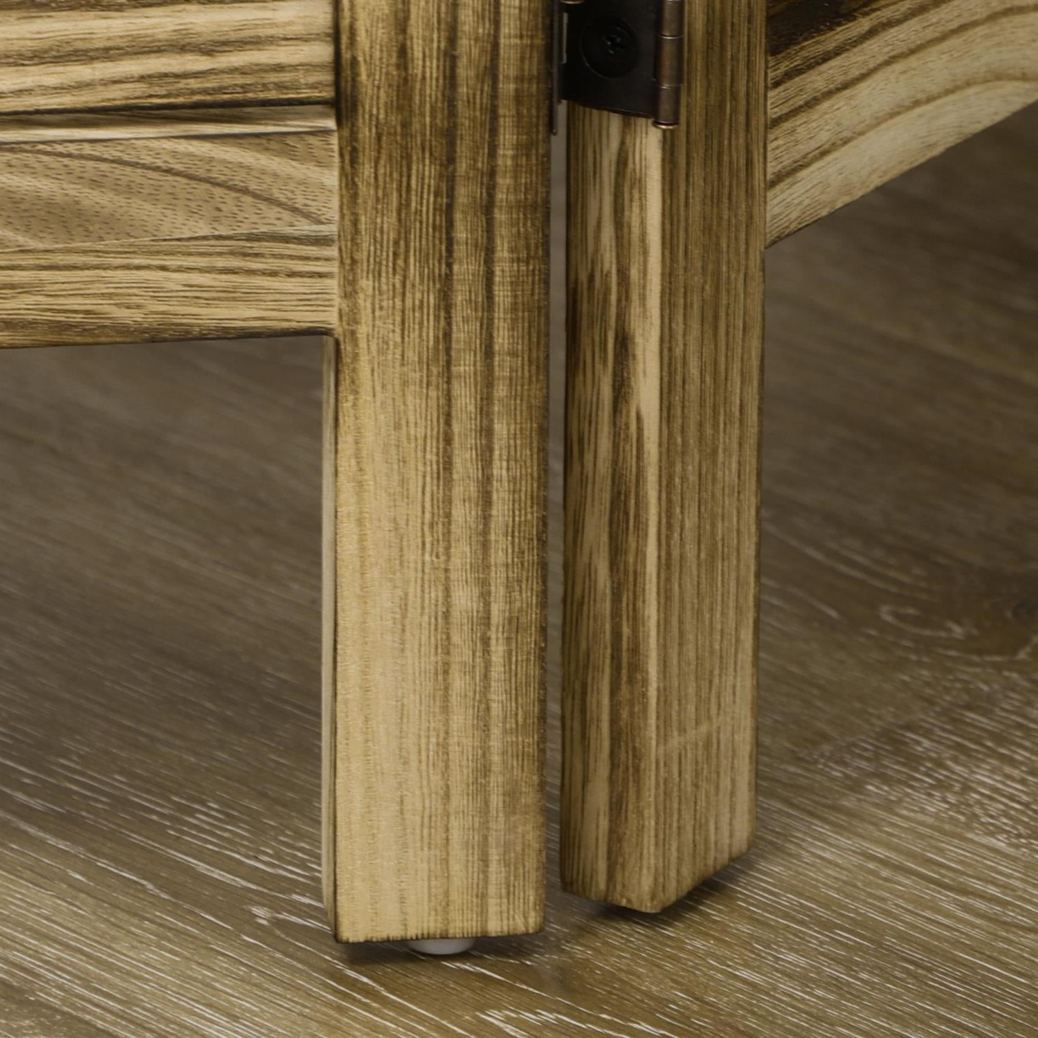 Demi Bonn 67" Wood Room Divider Panel Privacy Screen for Home Office, 3 Panel Folding Screen with Double Hinges, Space Partitioning Function, Brown