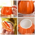 thumbnail image 5 of J.Ehonace 10 Oz Orange Ceramic 3D Pumpkin Shape Mugs, 5 of 7