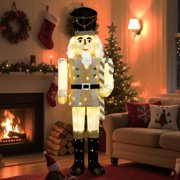 Starfree 61-inch Lighted Large Outdoor Nutcracker Christmas Decorations Indoor Christmas Yard Decoration Outdoor Lawn Decoration with LEDs for Holiday