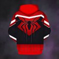 thumbnail image 4 of Unisex Spider Superhero Cosplay Hoodie, 3D Web Printed Long Sleeve Drawstring Hooded Sweatshirt Pullover for Halloween Party, Vermilion, L, 4 of 4