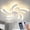 26"-Reversible-White, variant on Modern Geometric Leaf Flush Mount Ceiling Fan with Lights Remote Control, 26" White Low Profile for Kitchen Bedroom