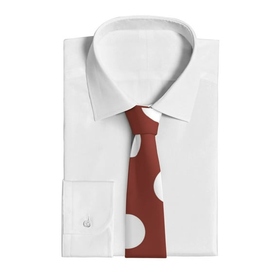 Uemuo Maroon And White Polka Dot Pattern Men's Necktie Classic Silk Tie Woven Jacquard Neck Ties Business Necktie Gift for Men