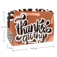 thumbnail image 5 of Thanksgiving Font Large Capacity Waterproof Cosmetic Storage Bag with Zipper, Lightweight Printed Design - Travel Makeup Organizer Small Bag for Ladies and Girls, 5 of 6