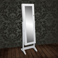 thumbnail image 2 of Anself White Free Standing Jewelry Cabinet with Mirror, 2 of 6