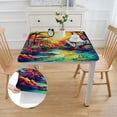 thumbnail image 2 of WYYP Sunset Colorful Psychedelic Art Square Tablecloth for Picnic Dining Kitchen Farmhouse 100% Polyester Fiber 40*40, 2 of 8