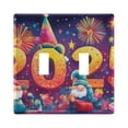 thumbnail image 2 of Dailycode Light Switch Plate Covers 3 Gang Wall Plate Plastics Outlet Covers for Kitchen Home Office Decor Dwarfs Celebrate 2025 New Year, 2 of 8
