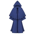 thumbnail image 2 of FNFYFH Renaissance Costumes Cloak with Hood Arm Holes Adults Medieval Hooded Cape for Halloween Cosplay, 2 of 7