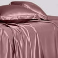 thumbnail image 3 of Cloud Fino Luxurious Satin Bed Sheets Dusty Rose Silk Sheets Queen 15 " Deep Pocket Pillowcases Sheet, 4-Piece, 3 of 6