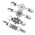 thumbnail image 2 of lionlar 4x Pinces à Manches pour Femmes Clips de Canard Fleur Creuse Foulard en Strass Blouse Pull, 2 of 9