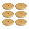 thumbnail image 1 of Tazas Tapas Para Tazas 6 Uds. Tapas De Bambú Con Forma De Bola Reutilizables Para Tarro Mason Jar De Boca Ancha 86mm, 1 of 8