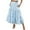 Blue, variant on Women's Long Swing A-Line Skirt Flowy Boho Dress Tiered Pleated Design with Elastic Waistband and Side Pockets for Summer Beach