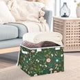 thumbnail image 3 of Yayeee Collapsible Cube Storage Bin with Lid Fabric Closet Decorative Basket with Handles, Green Forest Pattern, 3 of 7