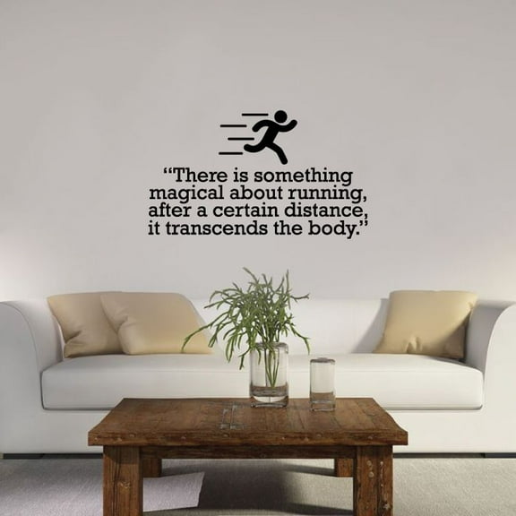 Something Magical Quote Wall Sticker Room Vinyl Wall Art Decals Sport Activities/ Running Fitness Inspiration Training Home Gym Vinyl Stickers Motivational Wall Art Decoration Size (22x30 inch)