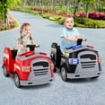 thumbnail image 2 of Costway 12V Kids Ride on Fire Truck Toddler Fire Toy Car with Shovel & Wrench Red, 2 of 10