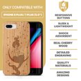 thumbnail image 7 of Case Yard Wooden Case Outside Soft TPU Silicone Slim Fit Shockproof Wood Phone Cover for Girls Boys Men and Women Supports Wireless Charging Mermaid on the Moon Design case for iPhone-8-Plus, 7 of 7