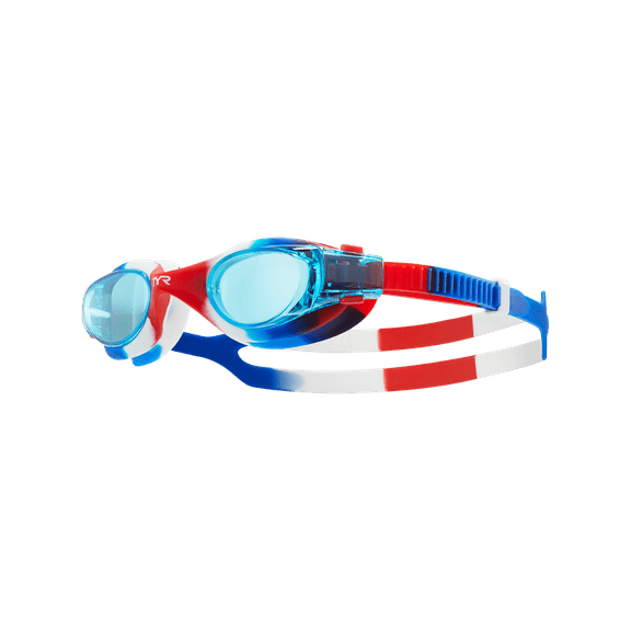TYR Youth Fit Vesi Tie Dye Non-Mirrored Swim Goggle - Blue/Red