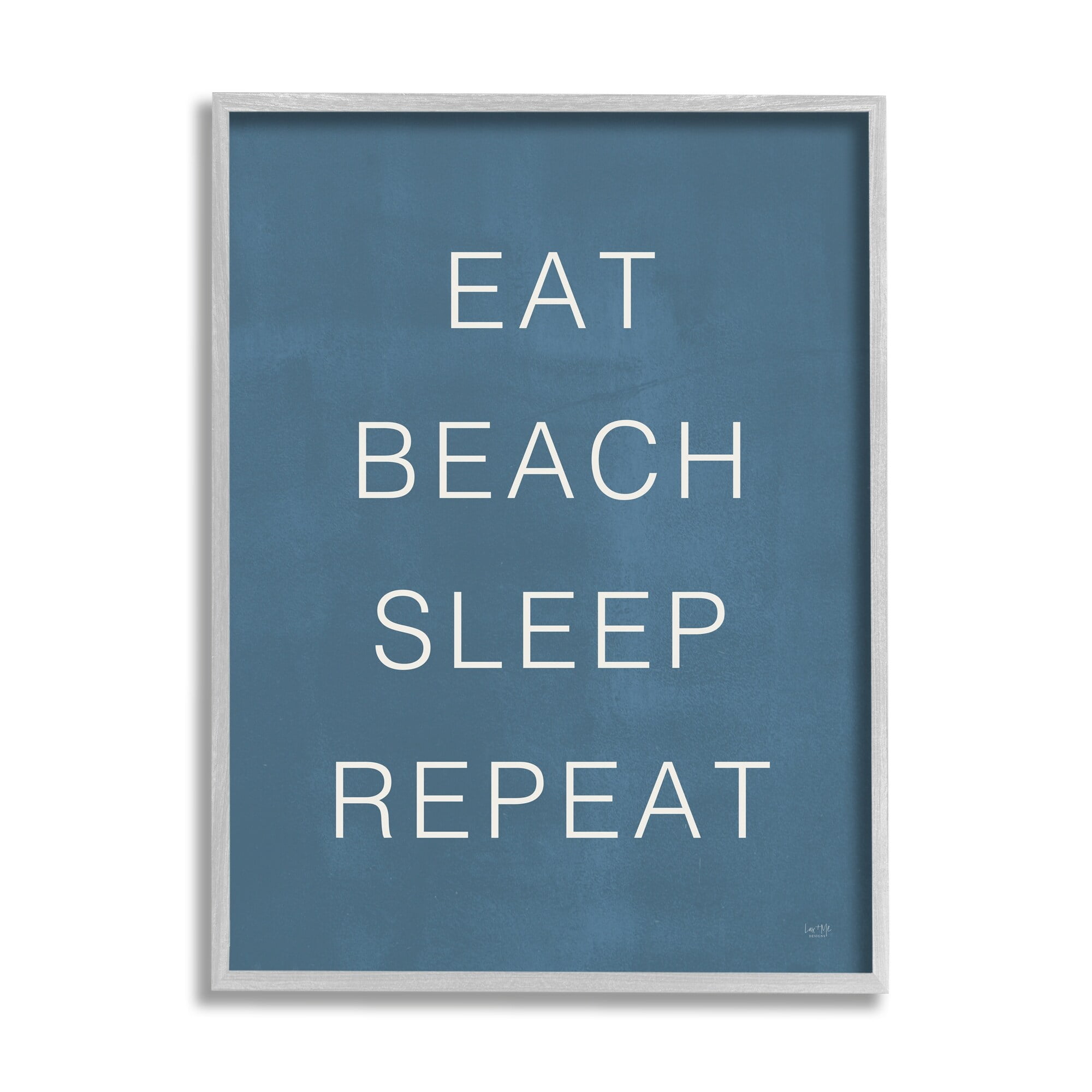 Stupell Industries Eat Sleep Beach Repeat Phrase Nautical Blue,16 x 20, Design by Lux + Me Designs
