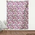 thumbnail image 4 of Floral Upholstery Fabric by the Yard, Spring Blossoming Art Garden of Rose Flowers on Silhouettes Backdrop, Decorative Fabric for DIY and Home Accents, Pale Green and Magenta by Ambesonne, 4 of 5