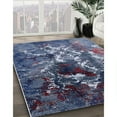 thumbnail image 2 of Ahgly Company Indoor Square Mid-Century Modern Blue Oriental Area Rugs, 3' Square, 2 of 6