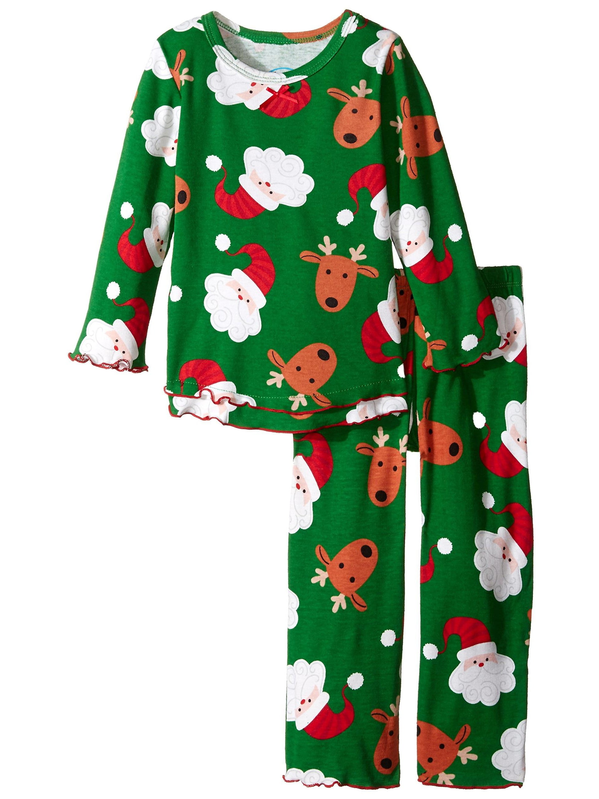 Kids Size 12 Saras Prints Girls Pink Ruffle Top /& Pant Pajama Set