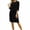 Black, variant on MELDVDIB Dresses for Women Velvet 3/4 Sleeve Crewneck Patchwork Loose Summer Dress Fashion Casual Solid Color Midi Dresses Outfits
