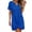 Light Blue, variant on QUNYINEY Mini Womens Dresses Short Sleeve Summer Cut Out Black Shift Dress Casual Loose Fit V Neck Knotted Dress