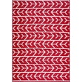 thumbnail image 4 of Outdoor Rug - Folded Design - Recycled Plastic Mat for Patio, Camping, Beach, Balcony, Porch, Deck - Weather, Water, Stain, Lightweight, Fade and UV Resistant - Amsterdam Red & White, 4 of 5
