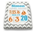thumbnail image 2 of Personalized Canvas Birth Announcement Nursery Decor Gift, Sailboat Design, Custom Name, Date, Weight & Length, Unique Boys & Girls Baby Shower Wall Art Presents, Color Gray # 9, Size - 8X10, 2 of 5