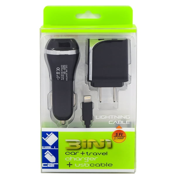 Pour iPhone 6 Plus / 6s Plus / 7 Plus / 8 Plus Chargeur mural USB 2 en 1  2.1a + Câble Blanc 
