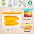 thumbnail image 2 of 20 Sacs de Congélation Réutilisables, Sac à Sandwich Réutilisable, Sac de Stockage Alimentaire en Silicone Réutilisable Étanche Ziplock Récipient Hermétique pour Déjeuner, Collations, Fruits, 2 of 5