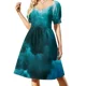 thumbnail image 1 of Vestido con mangas recortadas con olas submarinas del océano feroz agua de mar ropa de verano para mujeres vestidos de fiesta para mujeres, 1 of 7