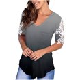 thumbnail image 1 of Pompotops T-Shirt en Dentelle à Manches Courtes à Manches Courtes pour Femmes, 1 of 5