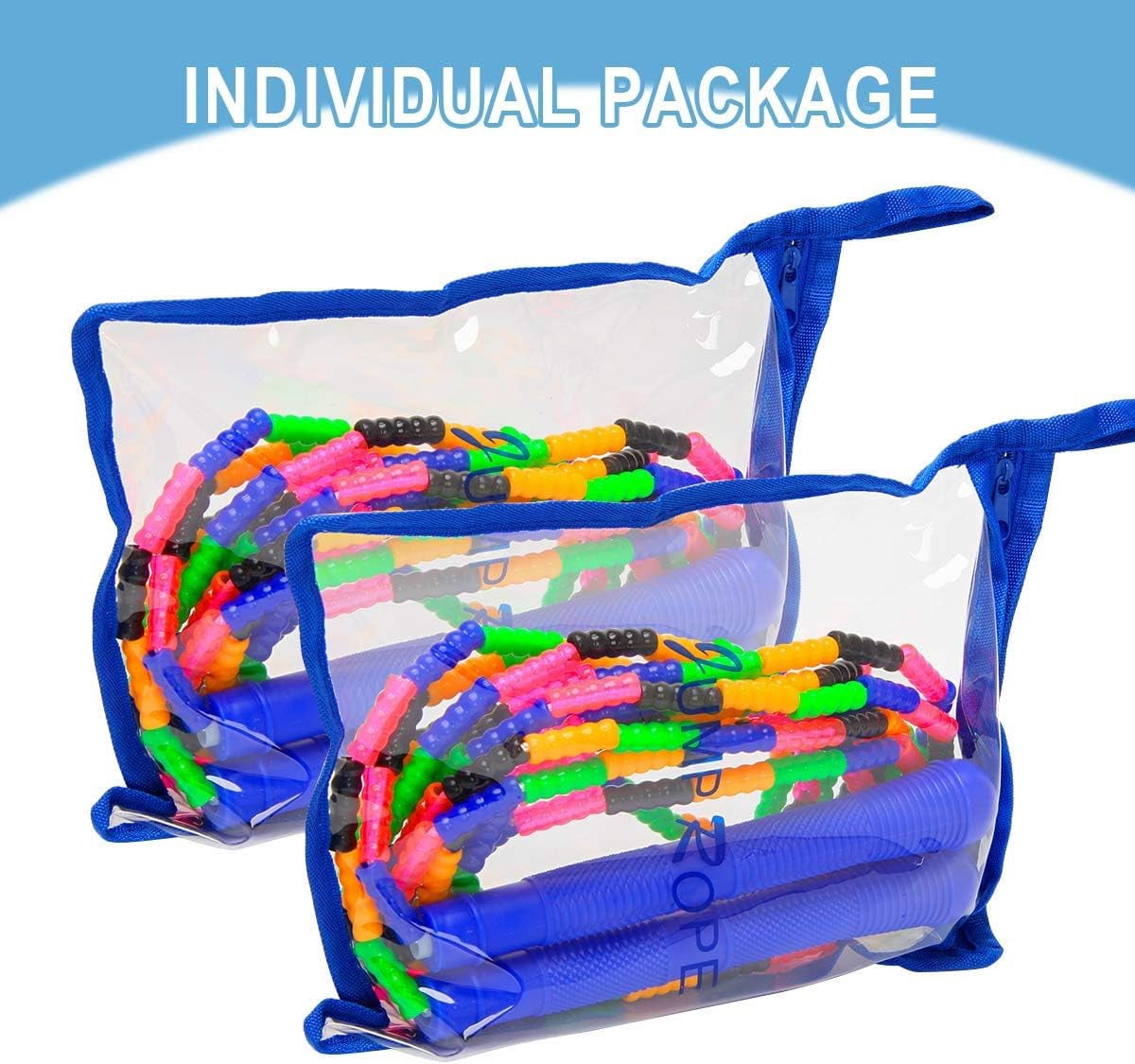 Jump Rope, Double Dutch Jump Ropes, Soft Beaded Skipping for Kids Adults, Plastic Segmented Long Enough
