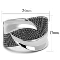 thumbnail image 2 of Two Tone IP Light Black (IP Gun) Stainless Steel Ring with No Stone for Women No Stone Stone Color Style TK2700 Size 12, 2 of 4