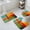 Multicolor, variant on Teal Orange Geometric Bath Mat 3 Piece Bathroom Rug Set, Contemporary Oil Painting Art Non Slip Bath Rug Contour Mat and Toilet Lid Cover, Absorbent Shower Mats Soft Bath Rugs and Mats Sets